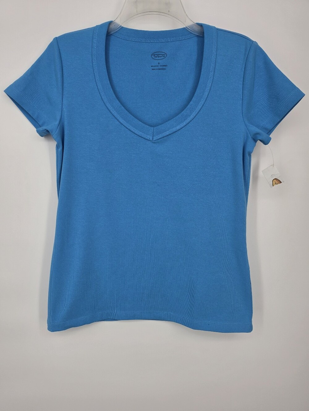 Talbots Blue V-Neck Tee Shirt Women’s Small Stretch Casual Basic Soft Cotton